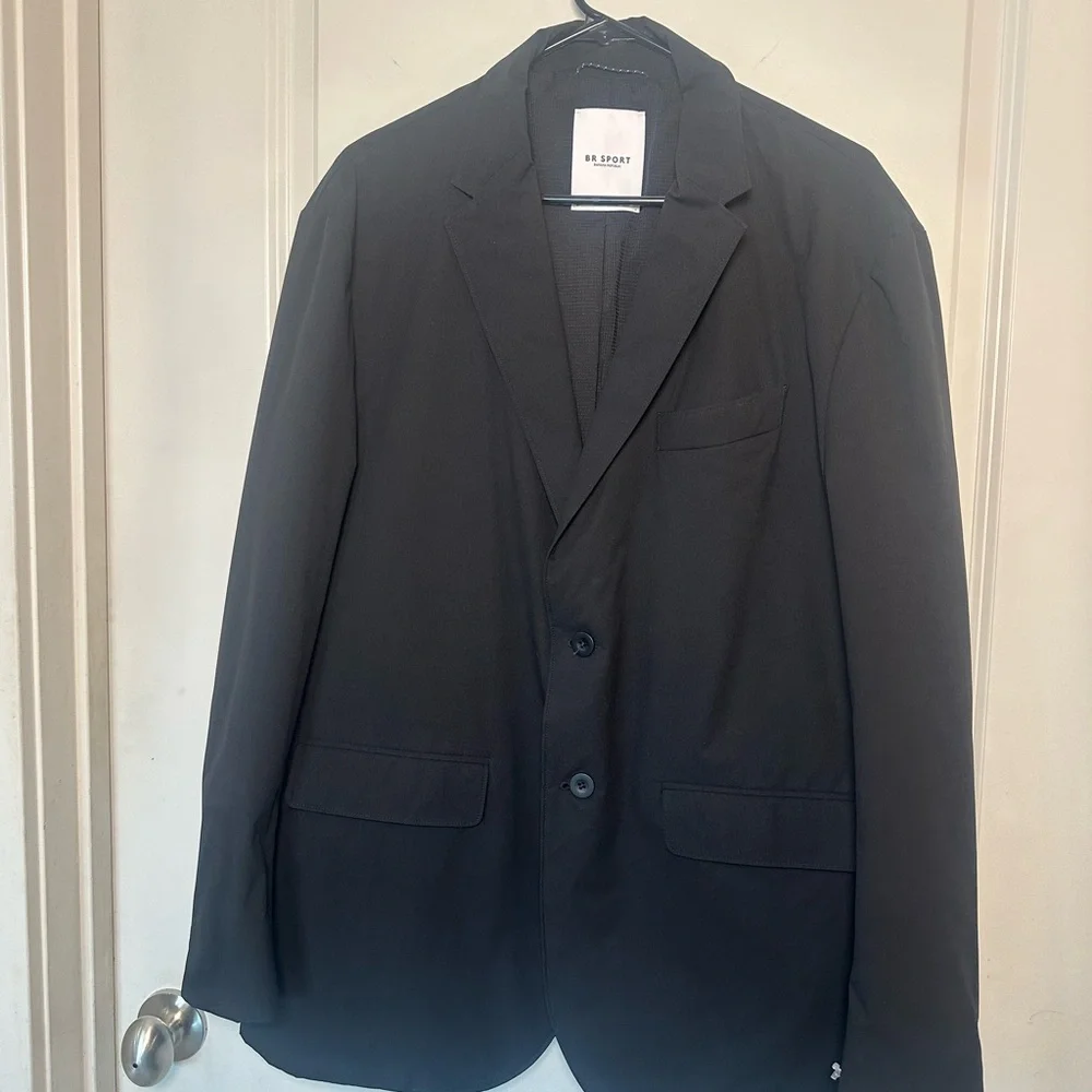 Banana Republic Sport Motion Tech Black 2 Button Wrinkle Free Black Blazer, L